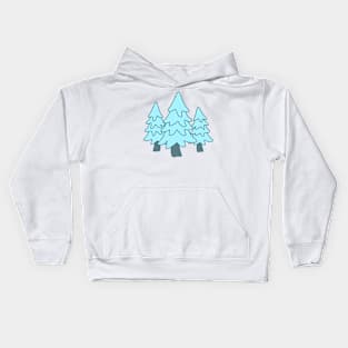 Cute Blue Christmas Trees Kids Hoodie